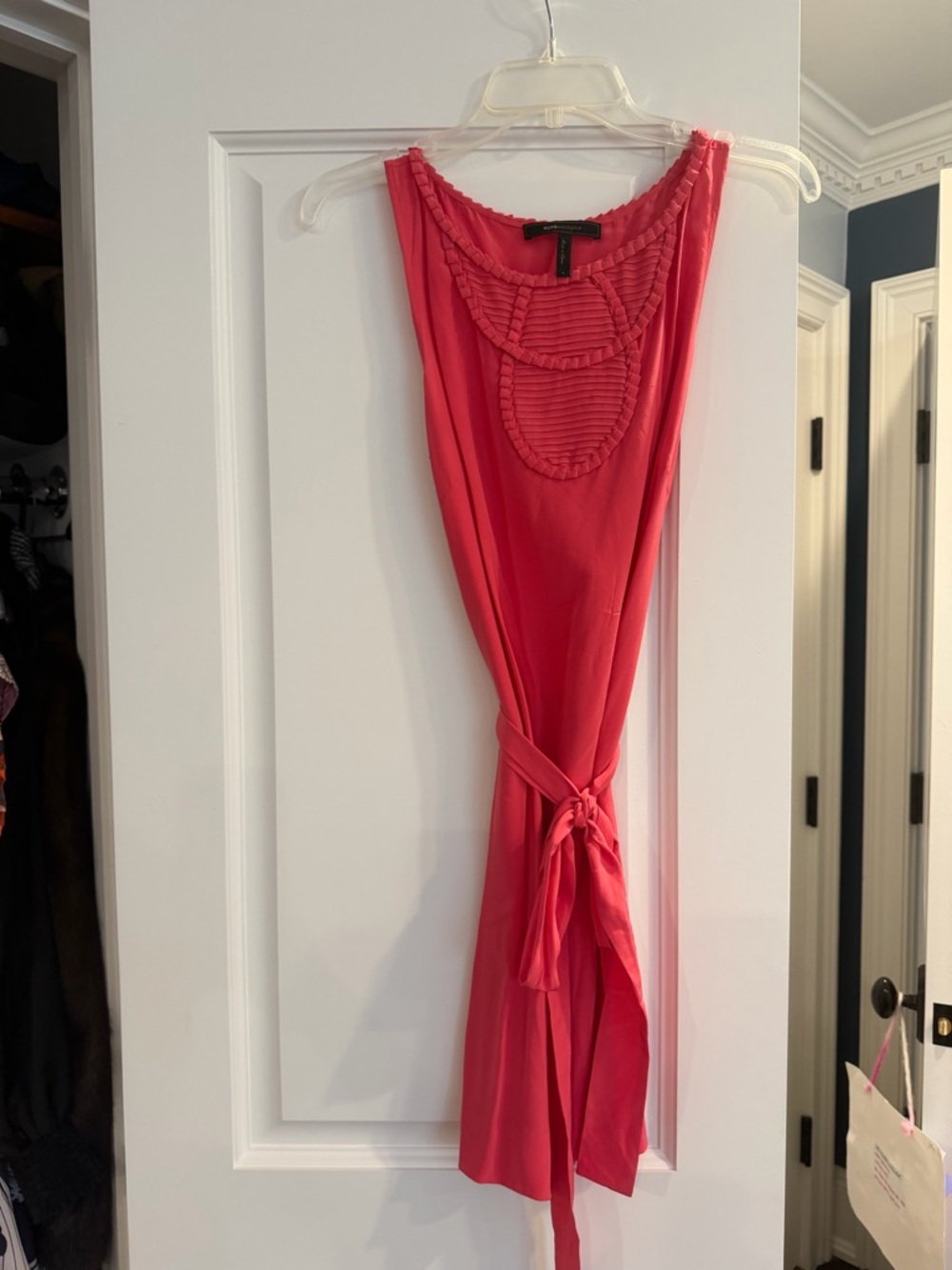 BCBGMaxAzria Coral Pink Silk Dress